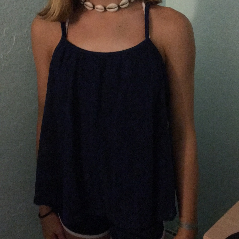 Lace Flowing Tank Top Blouse
